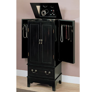 Jewelry Armoire in Black 900095(CO)
