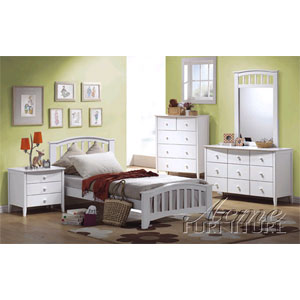 San Marino Bedroom Set in White Finish 9150/9139 (A)