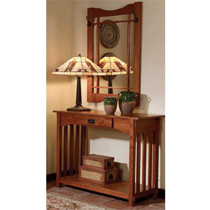 Mission Oak Console And Mirror 993-289 (PW)