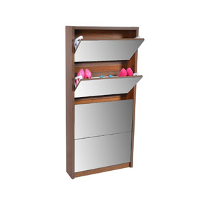 4-Door Mirrored Shoe Rack Cabinet (AZFS)