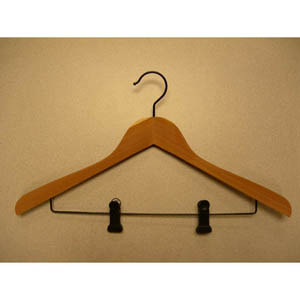 Cedar Concave Suit Hanger with Clips CDD8929 (PM)