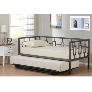 Brown Metal Twin Size Miami Day Bed With Metal Slats DB114(K