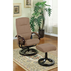 2-Pc Microfiber Plush Massage Recliner Set F7073 (PX)