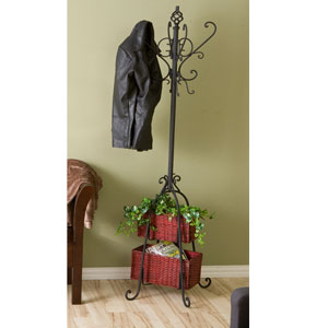 Ivory Hall Tree with Rattan Storage HP3383 (SEIFS)