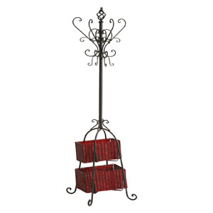 Black Hall Tree with Rattan Storage HP3384 (SEIFS)
