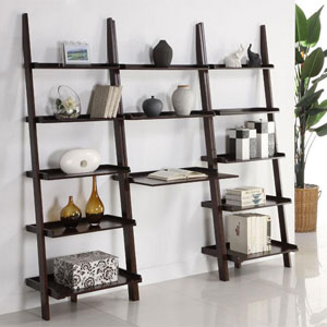 3-piece Leaning Ladder Shelf with Laptop Desk 13101663(OFS)