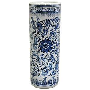 Porcelain 24-inch Blue and White Umbrella Stand 13435022(OFS