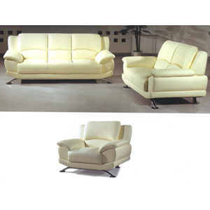 Ivory Leather Sofa Set S990-A (PK)