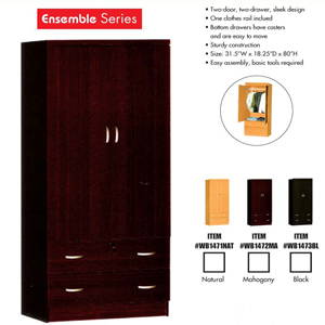 Two Drawer Wardrobe 9100(HO)