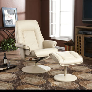 Taupe Bonded Leather Recliner and Ottoman UP3732RC (SEIFS)