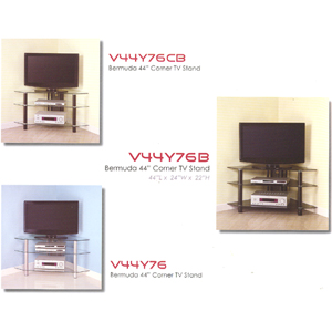Bermuda Corner Glass TV Stand V44Y76(WE)
