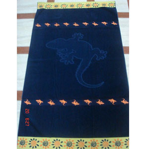 Egyptian Cotton Beach Towel Navy-Lizard (RPTFS)