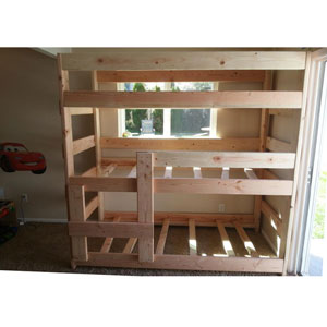 The Premier Solid Wood Adult Triple Bunk Bed (USM)