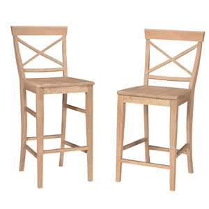 Unfinished X-Back Stool S-613_(IC)
